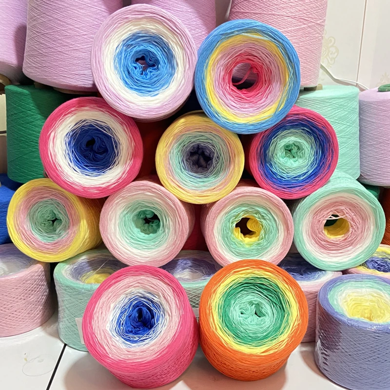 300g/group Organic Cotton Blended Yarn Gradient Color Cake Yarn Crochet  Shawl Scarf Sweater Thread DIY Handmade Knitting Yarn - AliExpress