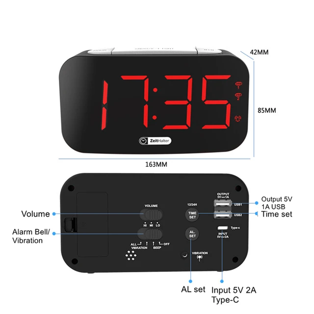 2021 Loud Alarm Clock for Heavy Sleepers, Vibrating Alarm Clock with Bed Shaker for Deaf and Hard of Hearing,Night Light,Snooze 4