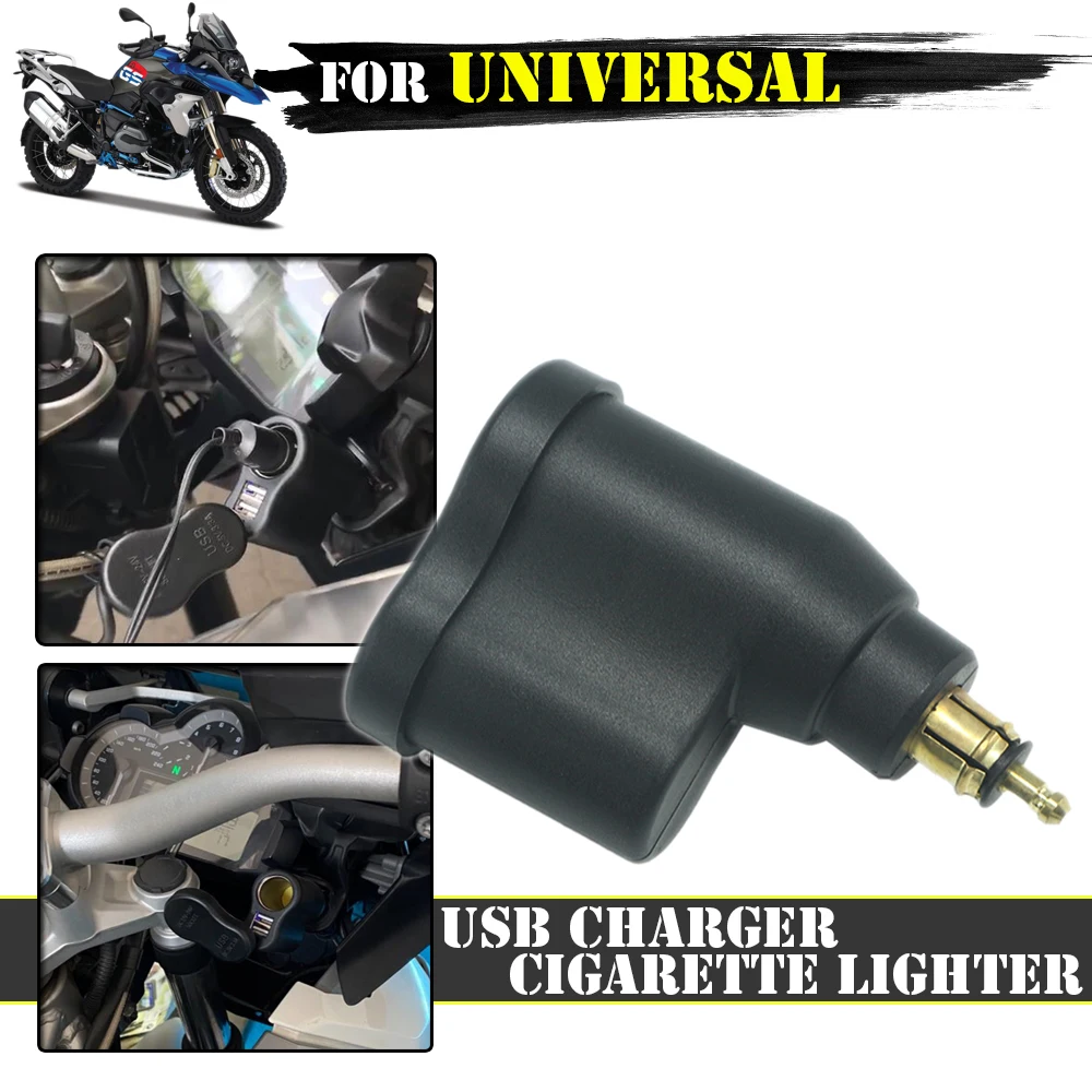 For BMW R1200GS R1250GS F850GS F750GS F800GS Motorcycle Power Adapter Dual USB Charger Cigarette lighter Waterproof For Tiger850 din hella qc3 0 dual usb motorcycle charger plug socket cigarette lighter adapter led display for bmw f800gs r1250gs r1200gs rt