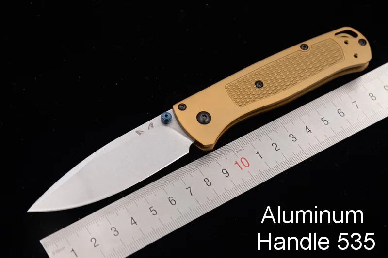 Golden color JUFULE с алюминиевой ручкой 535S Mark S30v лезвие карманный инструмент для выживания EDC походный охотничий нож для фруктов тактический складной нож - Цвет: Golden color