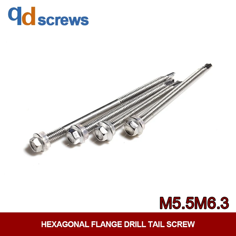 

410 M5.5M6.3 hexagonal flange drill tail screw Hexagon head drilling screws with tapping screw thread