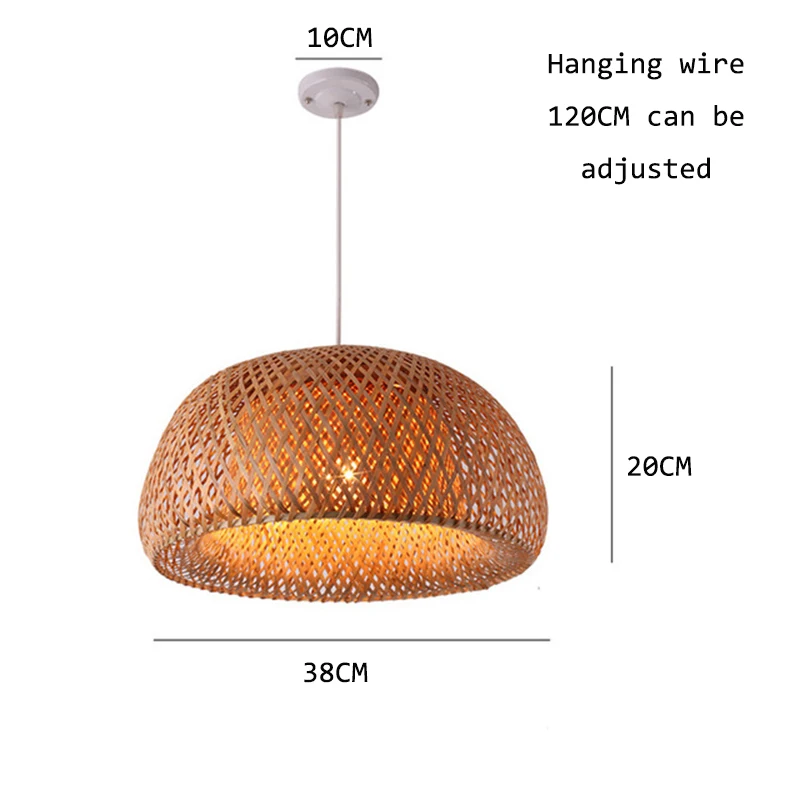Китайский светодиодный светильник с бамбуковой птичьей клеткой, подвесной светильник, современный Лофт, лампа для гостиной, декор для бара, ресторана, спальни, светильник - Цвет корпуса: 38CM