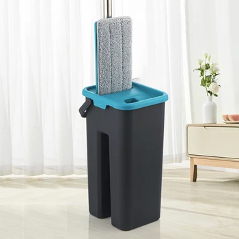 

Magic Cleaning Microfiber Mop and Bucket Free Hand Mop with Bucket Floor Flat Mop Home Kitchen Floor Cleaner tool Drop Shipping