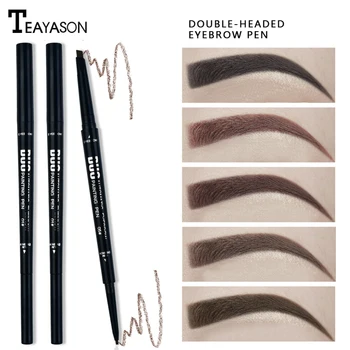 

5 Color Double Headed Eyebrow Pencil Ultra Fine 1.5mm Eye Brow Tatoo Tint Cosmetic Brown Black Waterproof Make Up Cosmetic TSLM2