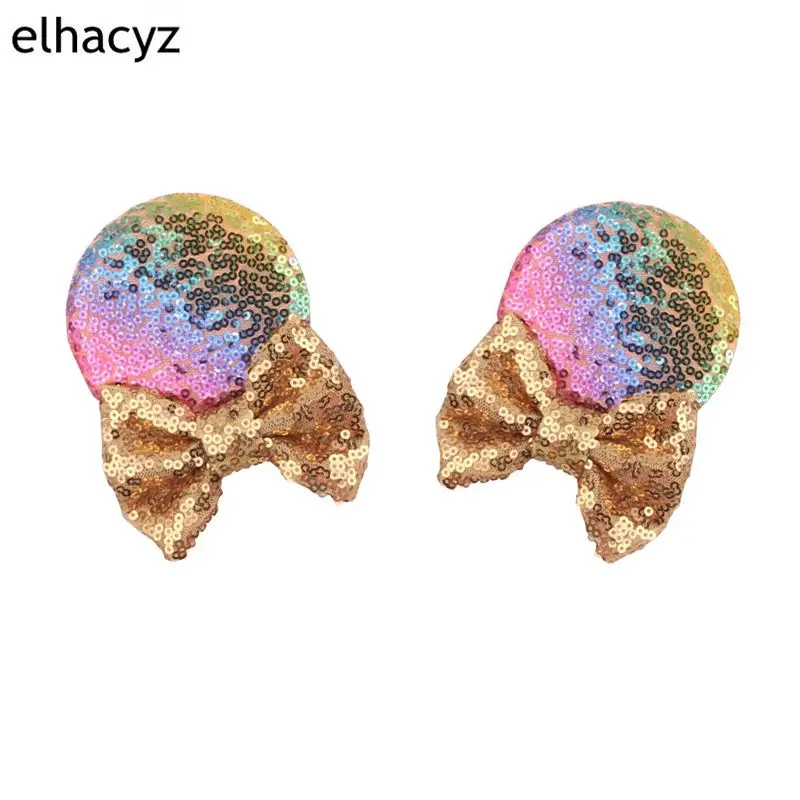 Уши Минни-Маус заколка рождественское, с блестками банты для волос Минни блеск DIY девушки аксессуары и клипсы для волос для женщин