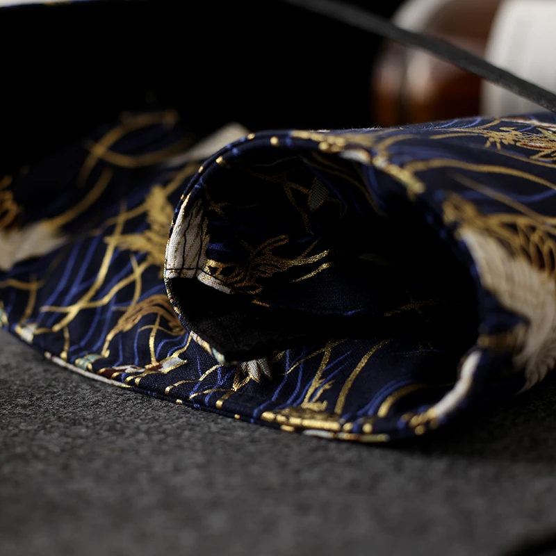 1 pc Chinese Style Pen Wrap 4/7/10 Slots Protect Penpoint Lightning Black / Cyan Dragon Bronzing Crane Normal or Tassels