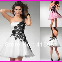 vestido de formatu mezuniyet elbiseleri tulle dress One Shoulder Short Lace Party Homecoming Dresses graduation dresses