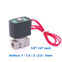 SPU серия SPU-01/02 нормально закрытый 2 способ нержавеющая сталь воды Соленоидный клапан BSP порт G1/" G1/4" отверстие 1/1. 5/2/2,5/3 мм