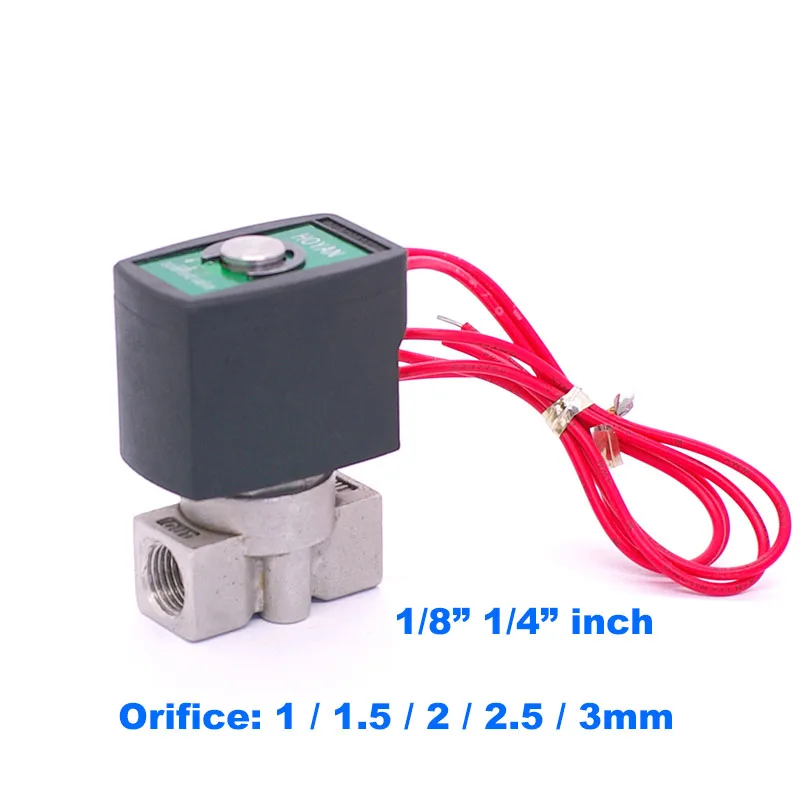 

SPU series SPU-01/02 Normally Close 2 way Stainless steel water solenoid valve BSP Port G1/8" G1/4" Orifice 1/1.5/2/2.5/3mm