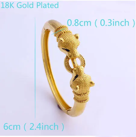 Fansheng high quantily charm Leopard bangle 24 k Solid Yellow Gold GF bangles for women men jewelry African Ethiopian gift