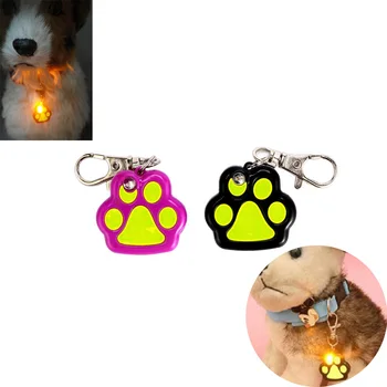 

Pet Dog LED Flashing Night Light Footprint Paw Print Buckle Blink Collar Pendent fashion durable multi-function