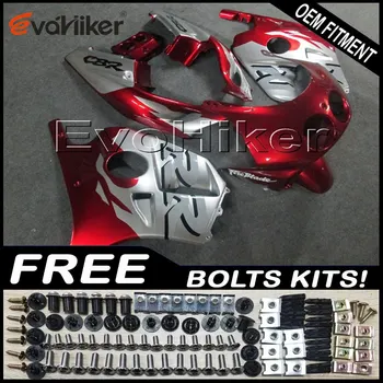 

Custom fairing for CBR250RR 1988-1989 MC19 88 89 ABS plastic motorcycle panels Injection mold red silver+Gifts