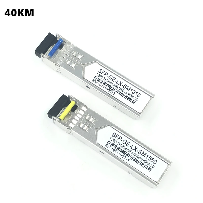 LC SFP волоконно-оптический модуль 1,25G LC 20/40/60/80/100 км 1310/1490/1550nm одиночный волоконный SFP оптический модульный приемопередатчик для ONU OLT