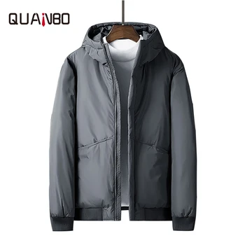 

New Men's Winter Short Jacket High Quality 70% White Duck Down Coats Thick Warm Down Jacket Balck Gray Parka Brand Clothing