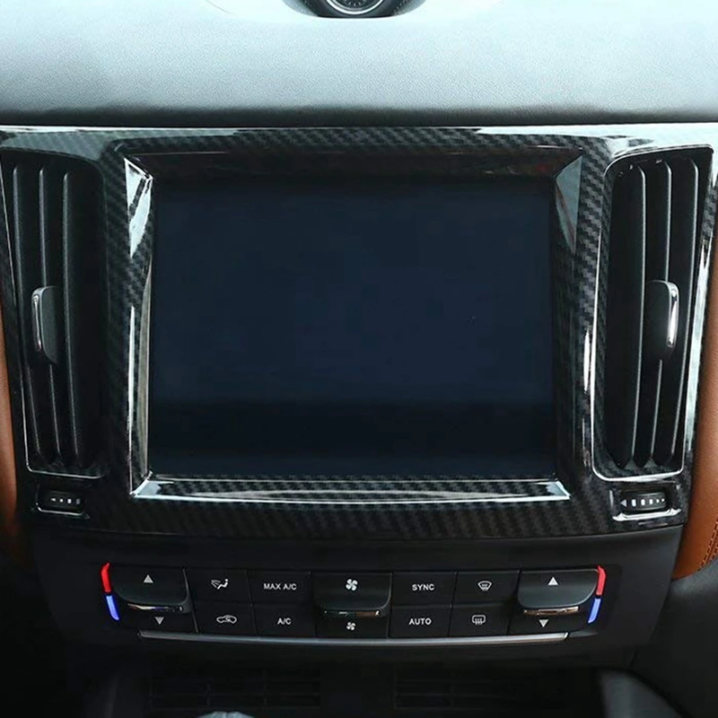 Автомобильный Abs пластик внутренняя навигационная коробка рамка Крышка отделка Аксессуары для Maserati Levante углеродное волокно стиль
