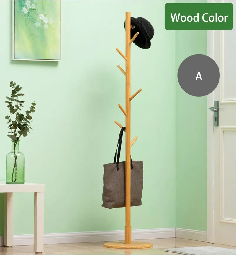 Деревянная вешалка премиум класса напольная вешалка для пальто креативная мебель вешалка для хранения одежды деревянная вешалка сушилка для спальни - Цвет: Wood Color