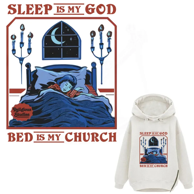 Sleep is my god железные пластыри DIY для футболок толстовки деятельности для детей виниловые наклейки