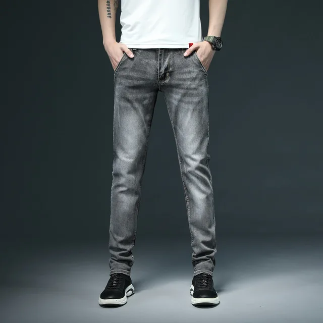 7 Color Men Stretch Skinny Jeans Fashion Casual Slim Fit Denim Trousers Male blue Green Black  Khaki White Pants Male Brand tapered fit jeans Jeans