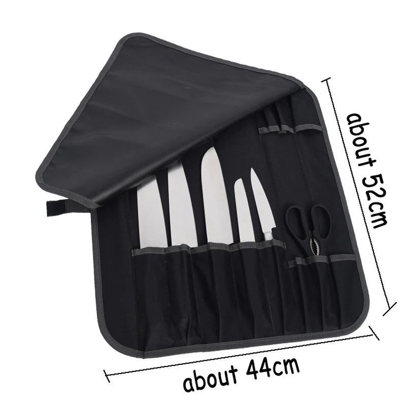 

Chef Knife Bag Roll Bag Carry Case Bag Kitchen Cooking Portable Durable Storage 11 Pockets Black Quadra Bags