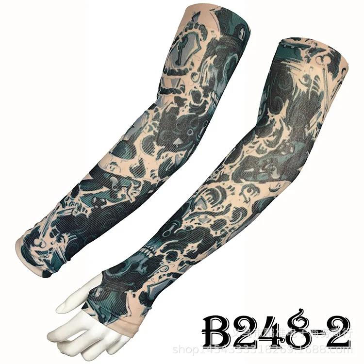 Можно установить ладонь солнцестойкий УФ-защита охлаждающая Татуировка ледяной рукав действительно вискозный нарукавник с татуировкой