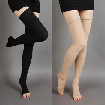 

Kousen Unisex Kniehoge Medische Compressie Kousen Spataderen Open Teen Dij lange Sokken voor tonen de mooie benen