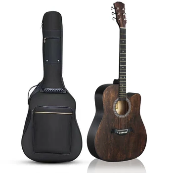 

No logo 41 inches folk guitar Russian basswood guitar brown acoustic guitar