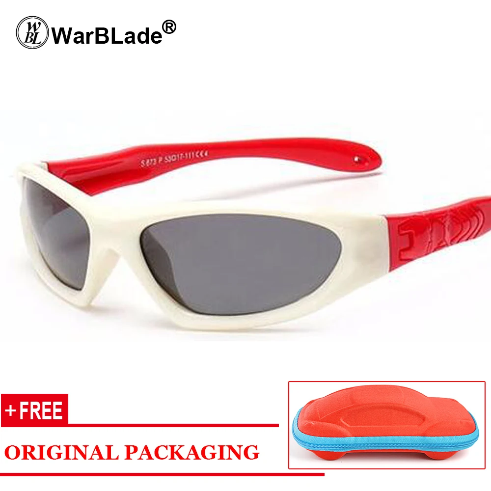 white red WarBLade, Детские поляризованные солнцезащитные очки, UV400, детские очки, защита от УФ-лучей, детские солнцезащитные очки, солнцезащитные очки для мальчиков и девочек - Цвет линз: white red