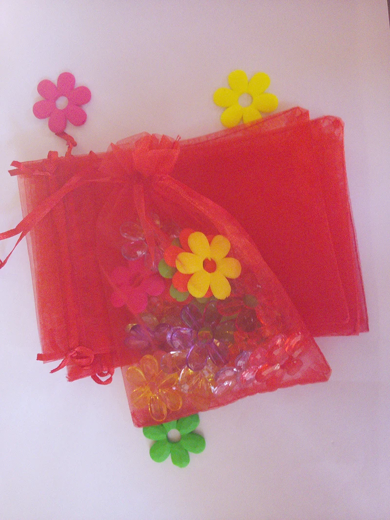 

20*30cm 50pcs/lot Wholesale red Jewelry packaging bag Drawable Organza Bags Wedding Christmas Gift Bags & Pouches