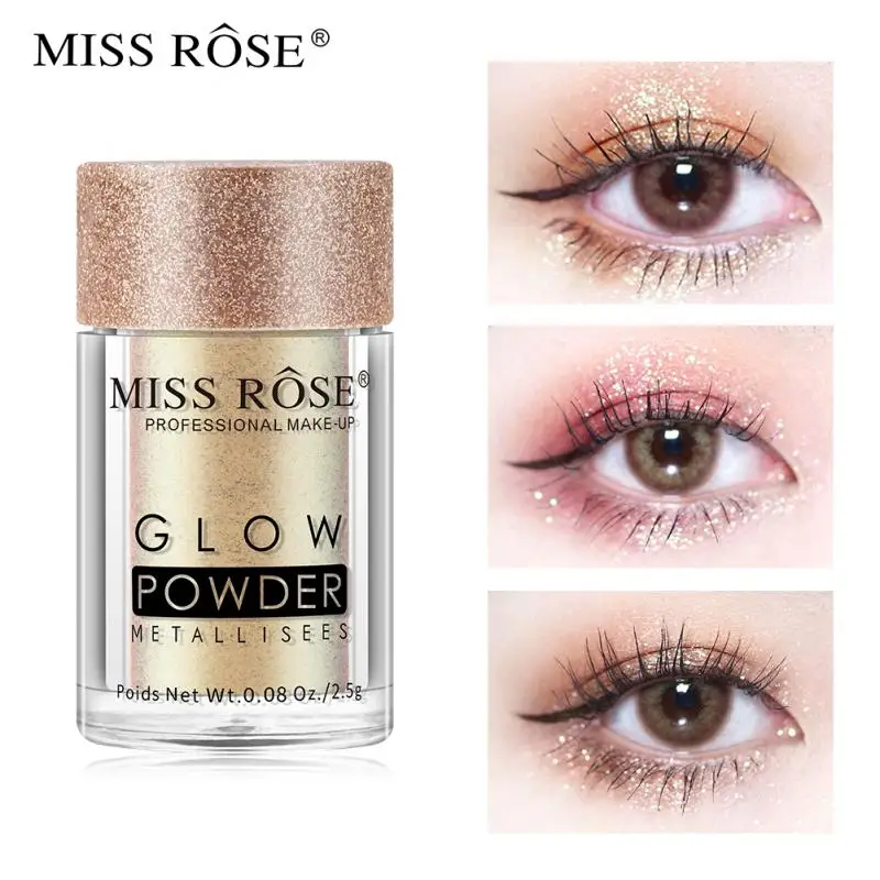 MISS ROSE 1 шт. новые мерцающие тени для век Пудра макияжа водостойкие Сияющие 3D