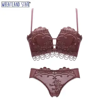 

woman lingerie 2020 spring Women Push Up Wire Free Bra Women Plus Underwear Lingerie Wheatland Star bra and brief sets 2020 bra