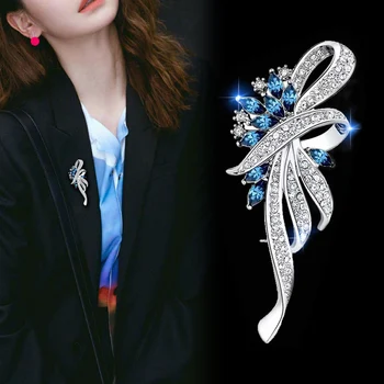

Fashionable Opal Stone Flower Brooch Pin Garment Accessories Birthday Gift brooches for women rhinestone brooch Pin
