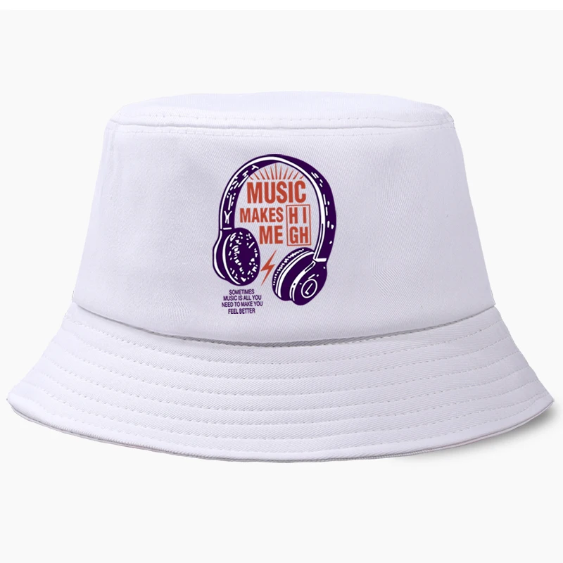 Прикольные наушники Music Make Me High Bucket Панама Мужская кепка для женщин и мужчин