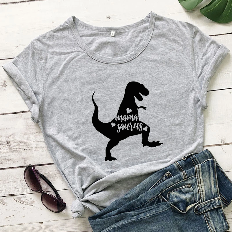 Mamasaurus Dinasour, графическая футболка, хлопковая, женская, летняя, Tumblr, модная футболка, круглый ворот, короткий рукав, Забавные топы, футболка, Прямая поставка