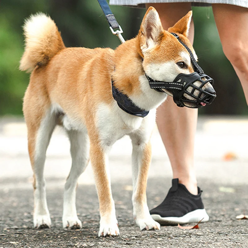 Dog Muzzle Adjustable Breathable Basket Muzzles for Small Medium Large Dogs Stop Biting Barking Chewing Pet Supplies | Дом и сад