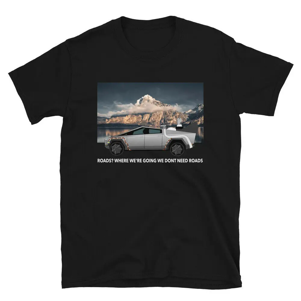 Cybertruck back to the Future road мужские и женские футболки с коротким рукавом-показ
