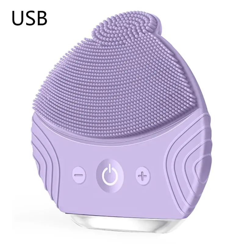 purple Силиконовый Электрический очищающий перезаряжаемый Очищающий Инструмент для ухода за кожей лица - Цвет: purple