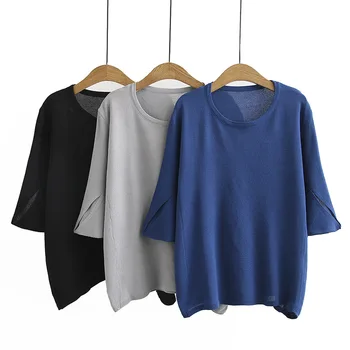 

2020 New Fashion Brand Summer Oversize Plus Size Tshirt Teeshirt T-shirt O-neck Casual Short Solid