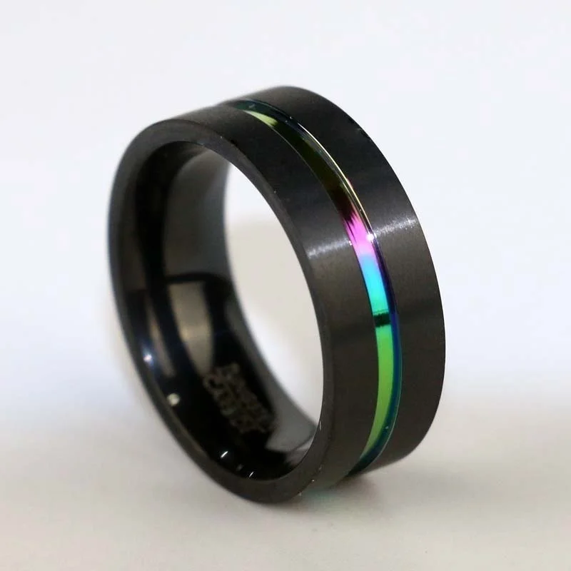 Couple Ring Stainless Steel Colorful Rings Women Purple Crystal Bands Wedding Engagement Jewelry Accessories wedding rings finger rings fashion rings engagement rings fashion ring couple rings crystal rings stainless steel rings metal rings