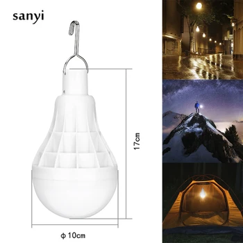 

30W Multifunction USB Rechargeable Portable LED Lamp Bulb Emergency lamp with Switch and hook up Outdoor Camp Climbing Lighting