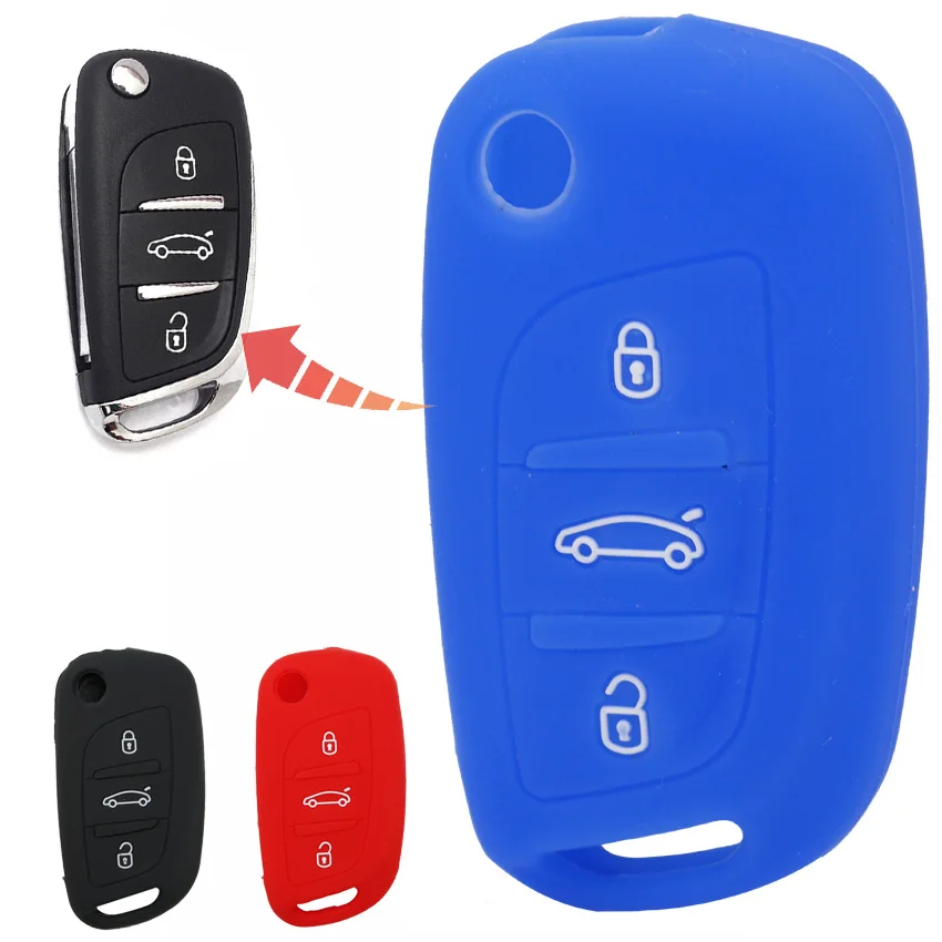 Для Citroen C2/C3/C4/C5/C4L/Xsara/Picasso/Berlingo/DS3/DS4/DS5/DS6 2016/CX3 CX-3 силиконовый чехол с 3 кнопками |
