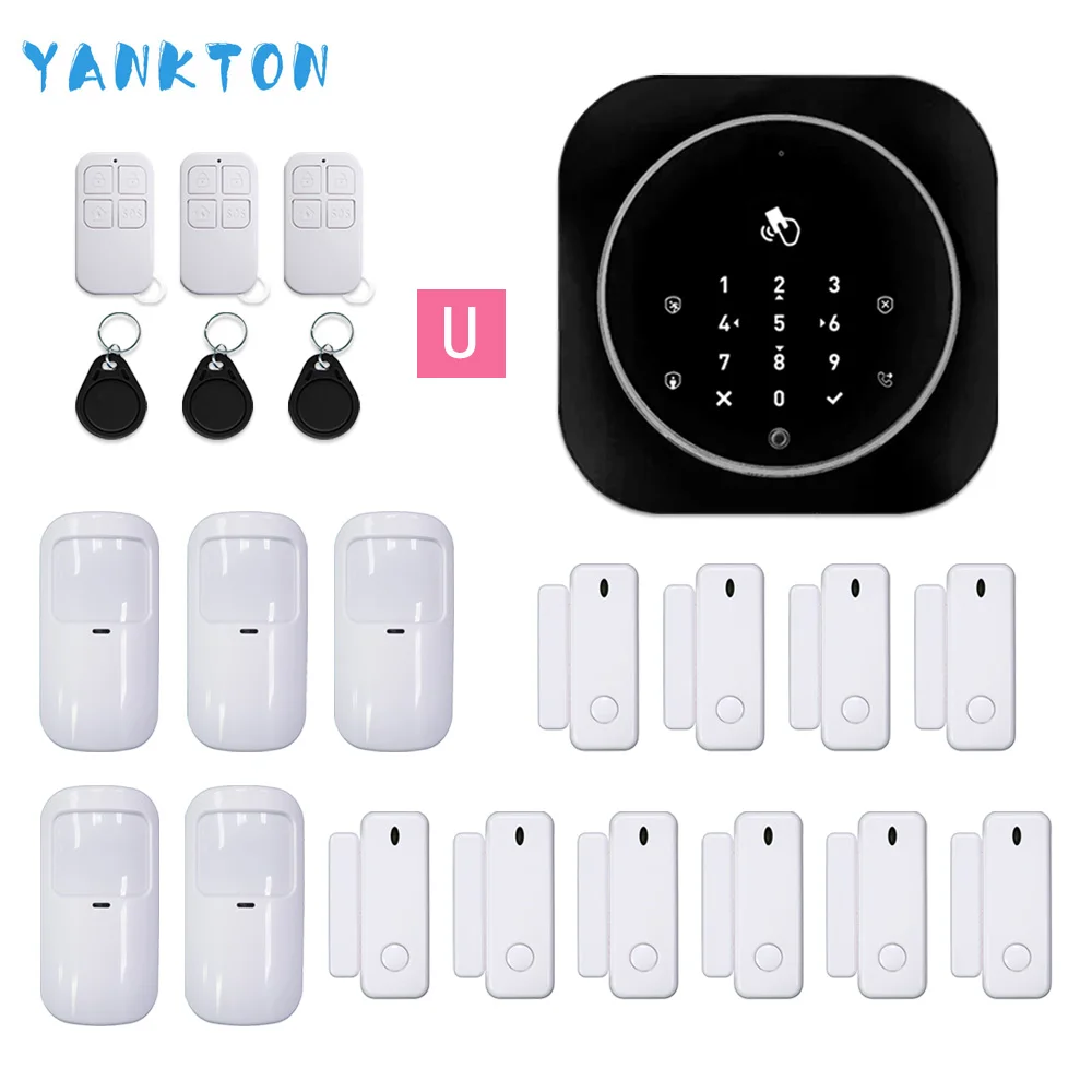 YK-029-G10-Black-U Беспроводная GSM сигнализация 433 МГц домашняя Sercurity охранная сигнализация хост поддержка iOS и Android система Датчик и детектор Автоматическая сигнализация - Цвет: YK-029-G10-Black-U