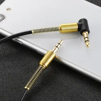 

High Quality L style 90 Degree Aluminum Connector Car Audio Cable Car Aux Audio Cable 3.5mm Jack Male to Male Stereo Audio Cable