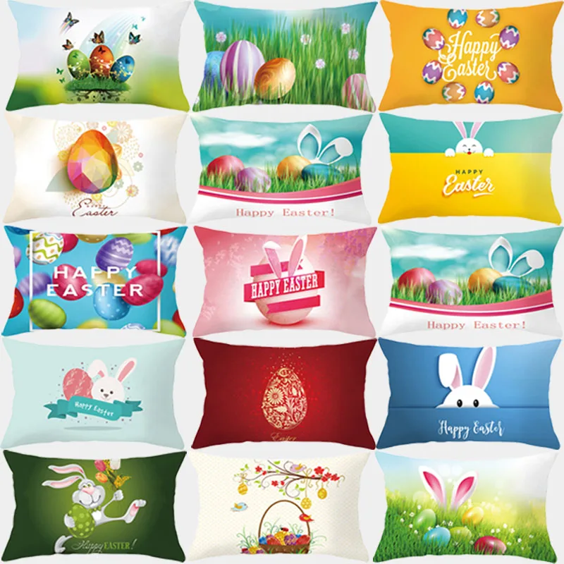 

Pillowcase Easter Cushion Cover 30x50 Rabbit Throw Pillow Sofa Decorative Pillow Covers Polyester Home Decoration Pillow Case