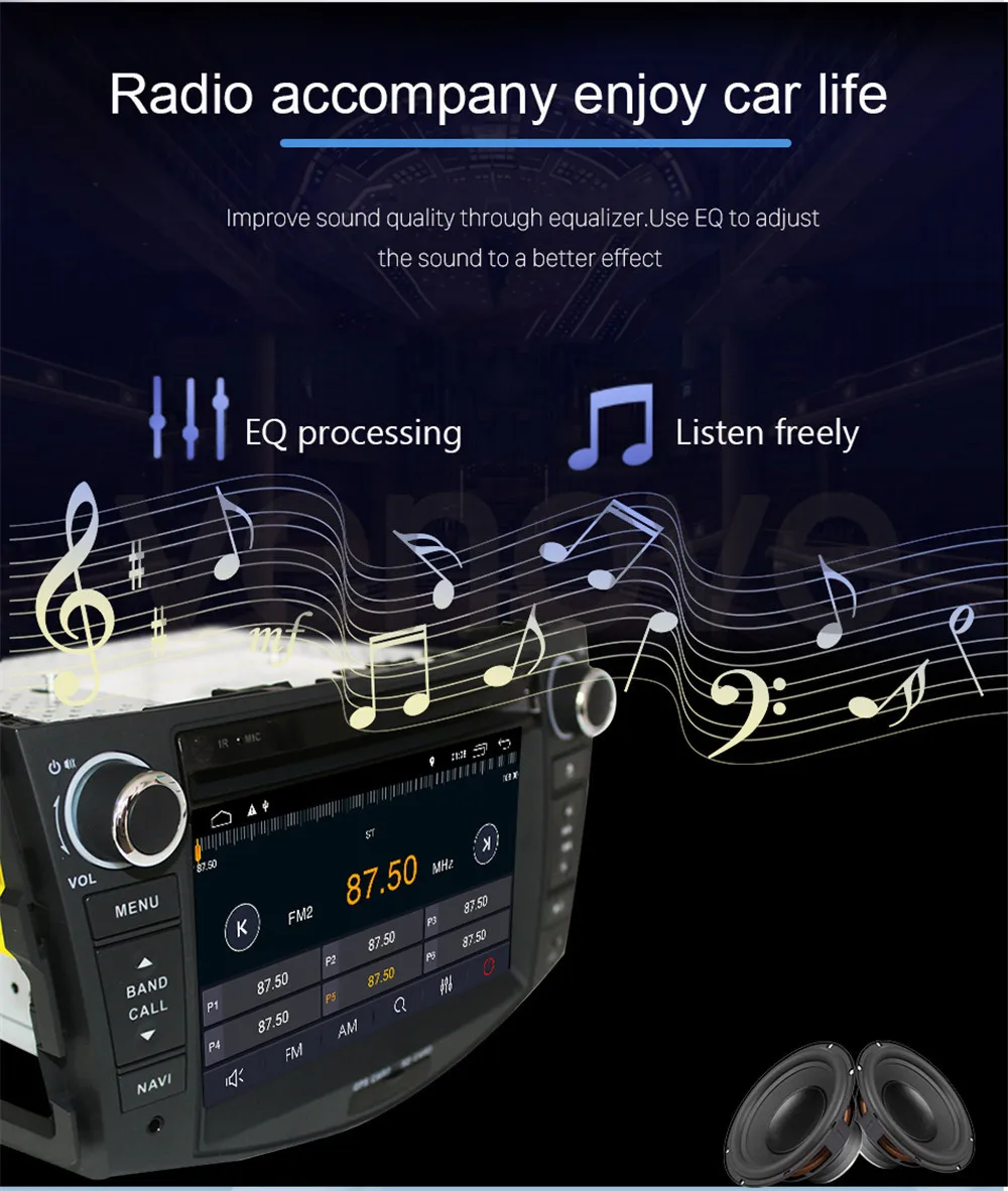 Cheap 7" Quad Core Car DVD Player for Toyota Rav4 RAV 4 Android 9.1 2din Car Radio Audio Video Auto Stereo GPS Navigation WIFI 6