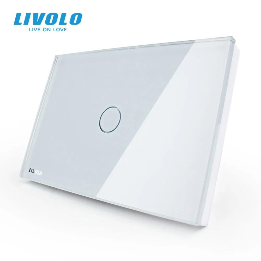 Выключатель сенсорный Livolo со стеклянной панелью 110 ~ 250 В переменного тока|touch screen