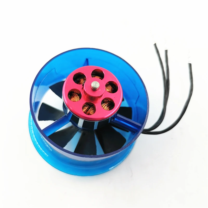 ACDF207 45mm EDF Accessory 8-Blade Fan Rotor;45mm PVC Blue platic Material Ducted Housing;Single Ducted Fan and Ducted housing for Sale Without Brushless Motor 