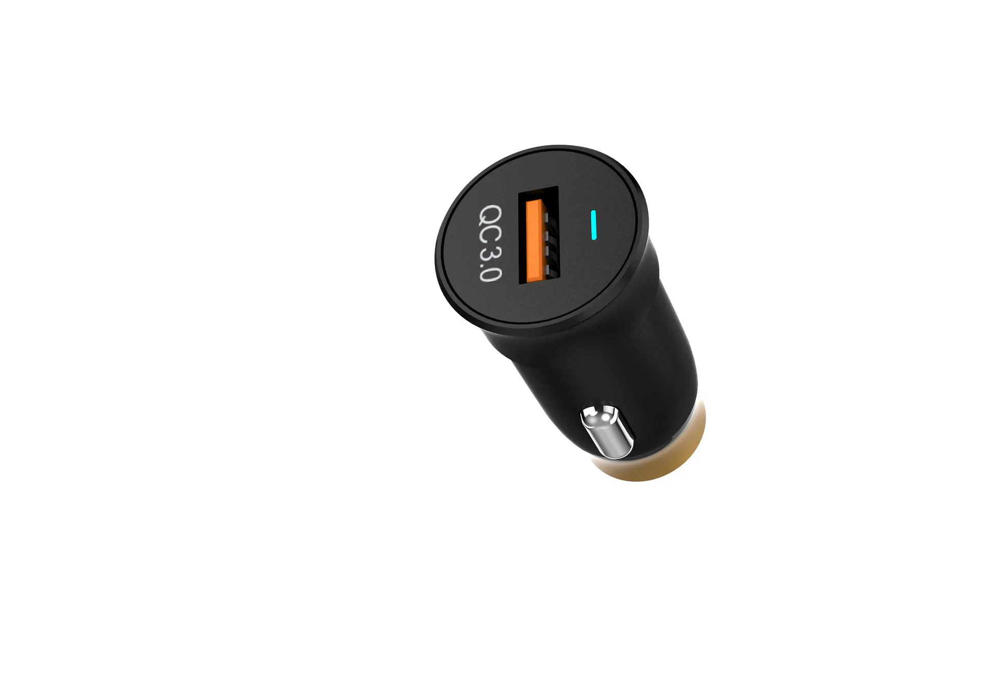 Металлическое зарядное устройство для автомобиля высокой проходимости QC3.0 быстрая зарядка, Мини Пуля USB Автомобильное зарядное устройство мобильное зарядное устройство для телефона для путешествий двойной порт 4.8A