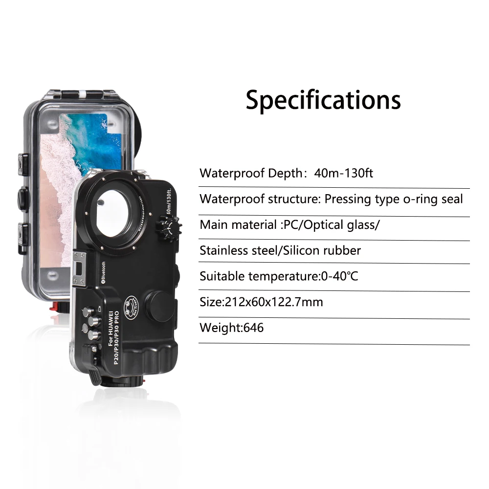 Seafrogs чехол для huawei P20 P30 Pro Водонепроницаемый корпус Профессиональный Дайвинг подводная фотография 40 м телефон Аксессуары Чехол