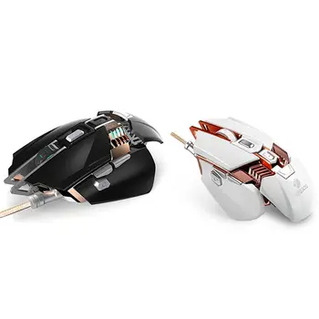 

2X KCPDS Gaming Mouse Ergonomic Wired Mouse 7-Key LED 3200 DPI Optical Macro Programmable for PUBG FPS Black & white