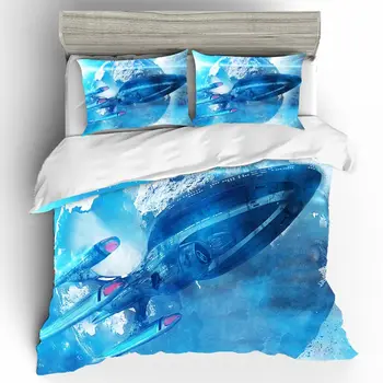 

DIY Edredon Spacecraft Bedding Sets Duvet Cover Home Textile Single Queen King Size Bedding Set Pillowcases Bed Linen
